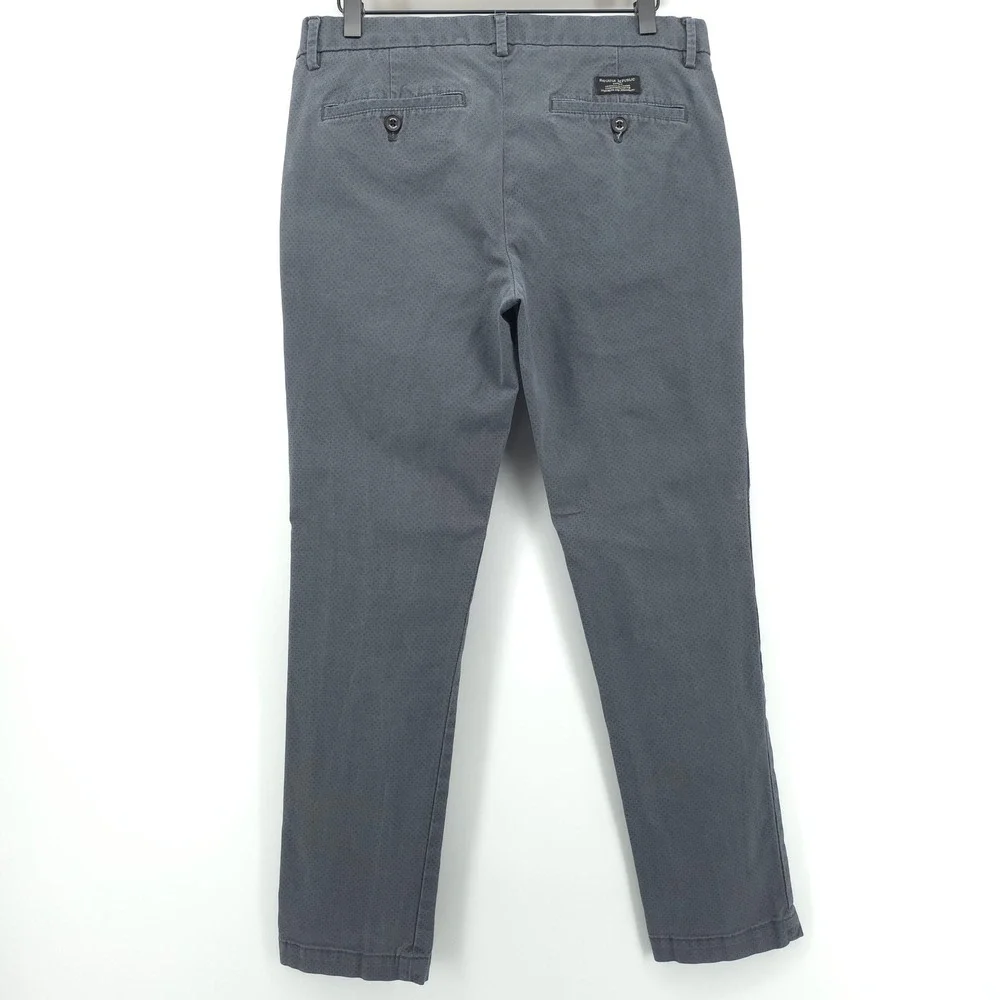 Banana Republic Mens Chino Fulton Skinny 32x30 Gray Micro Pattern Stretch Pants